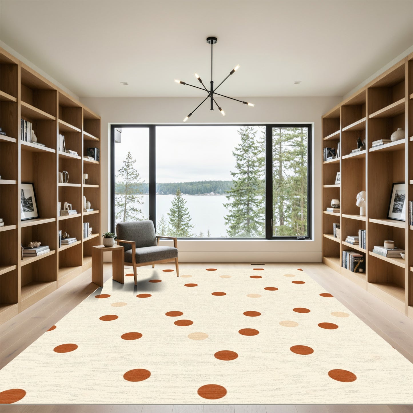 Autumn Polka Dot Circles Rug