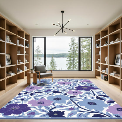 Pastel Floral Vine Swirl Rug