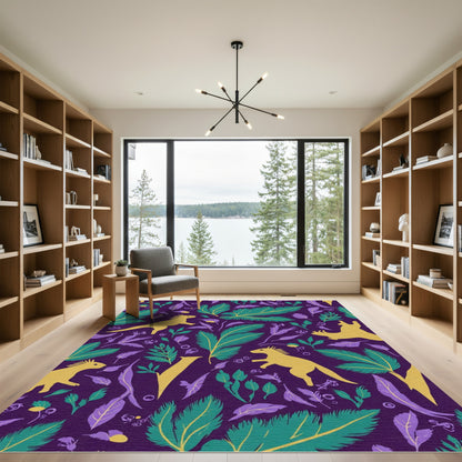 Golden Horse Purple Leaf Fandango Rug