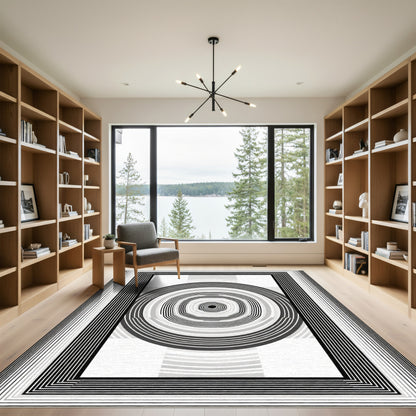 Monochromatic Concentric Geometric Border Rug