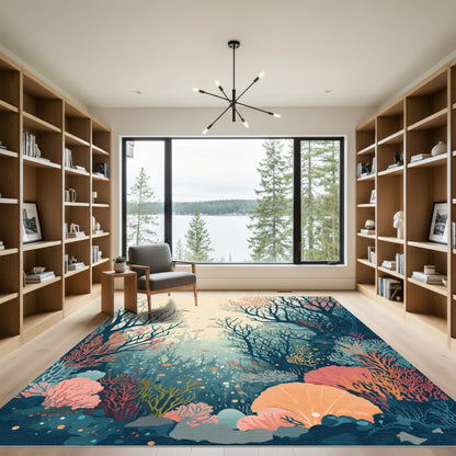 Underwater Coral Reef Scene Rug