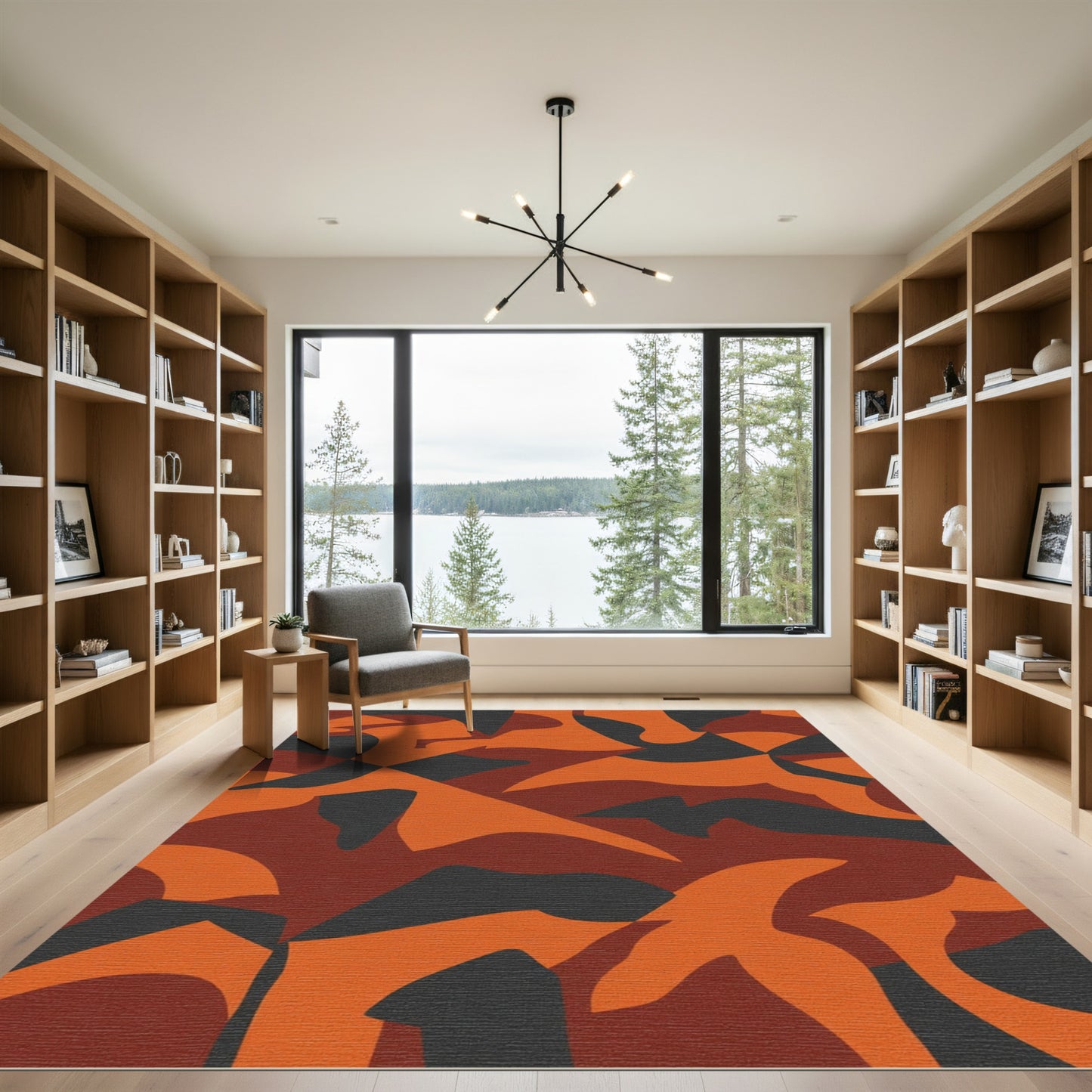 Abstract Earthy Tone Camouflage Rug