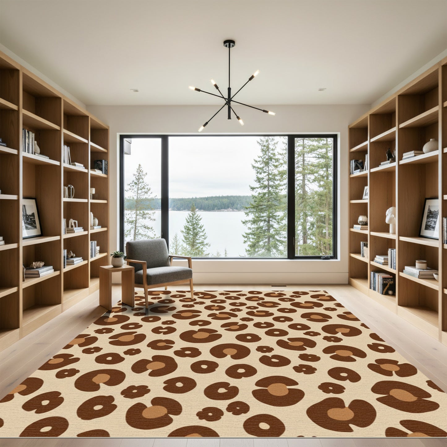 Brown Leopard Spot Organic Rug