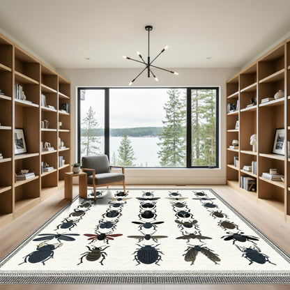 Vintage Insect Collection Graphic Art Rug