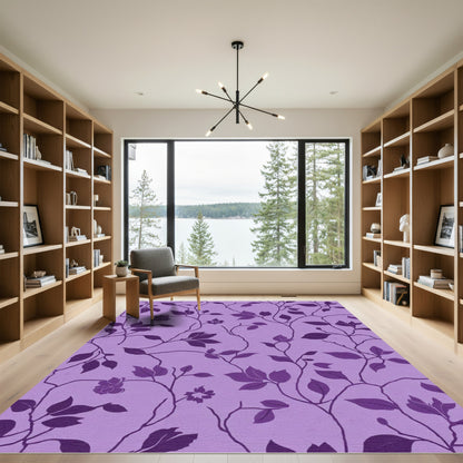 Lavender Floral Vine Accent Rug