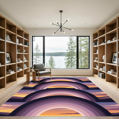 Layered Sunset Arch Gradient Rug