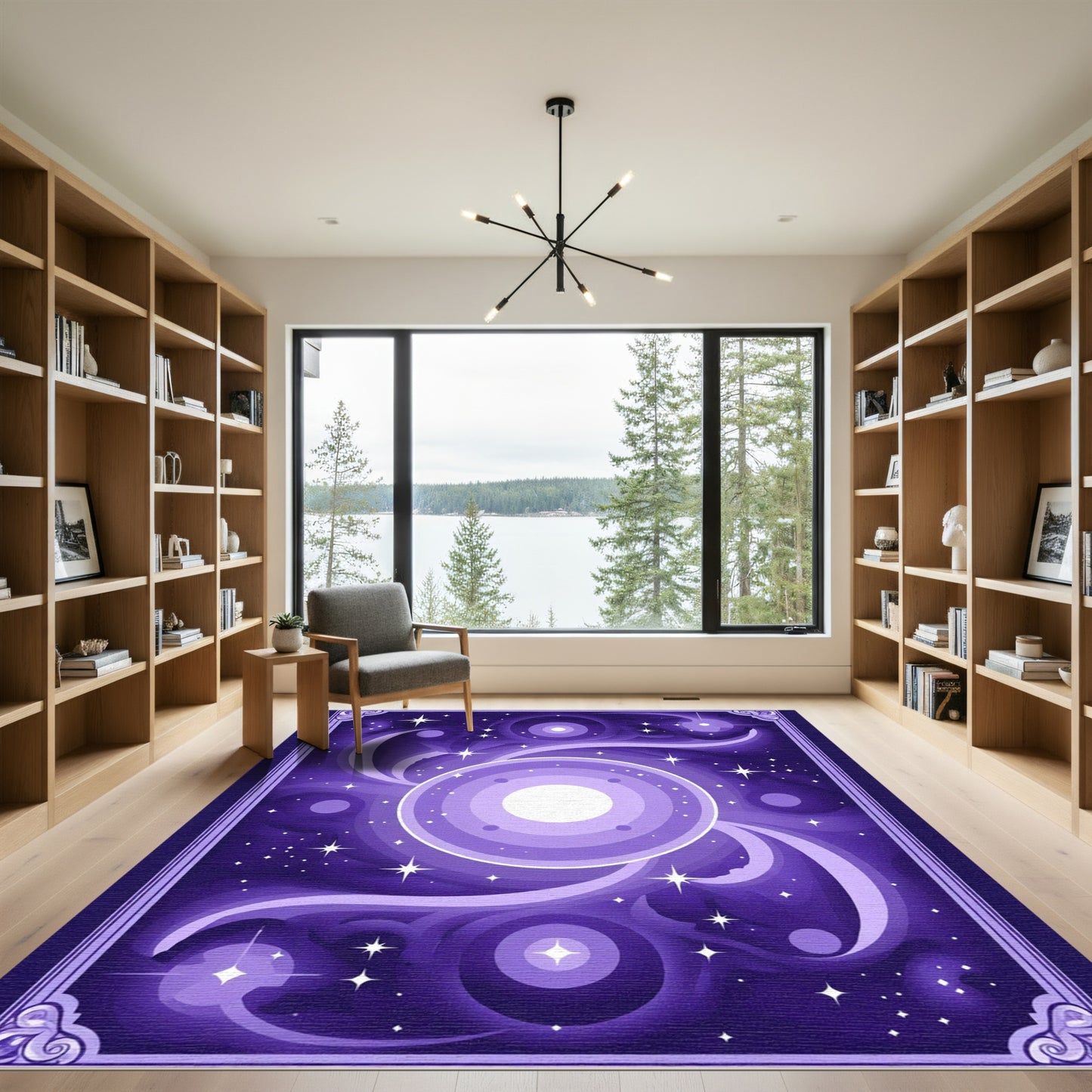 Vibrant Cosmic Swirl Celestial Rug