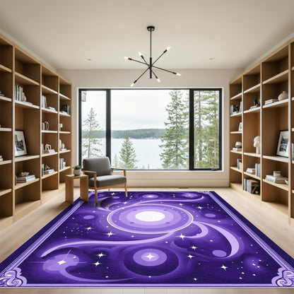 Vibrant Cosmic Swirl Celestial Rug