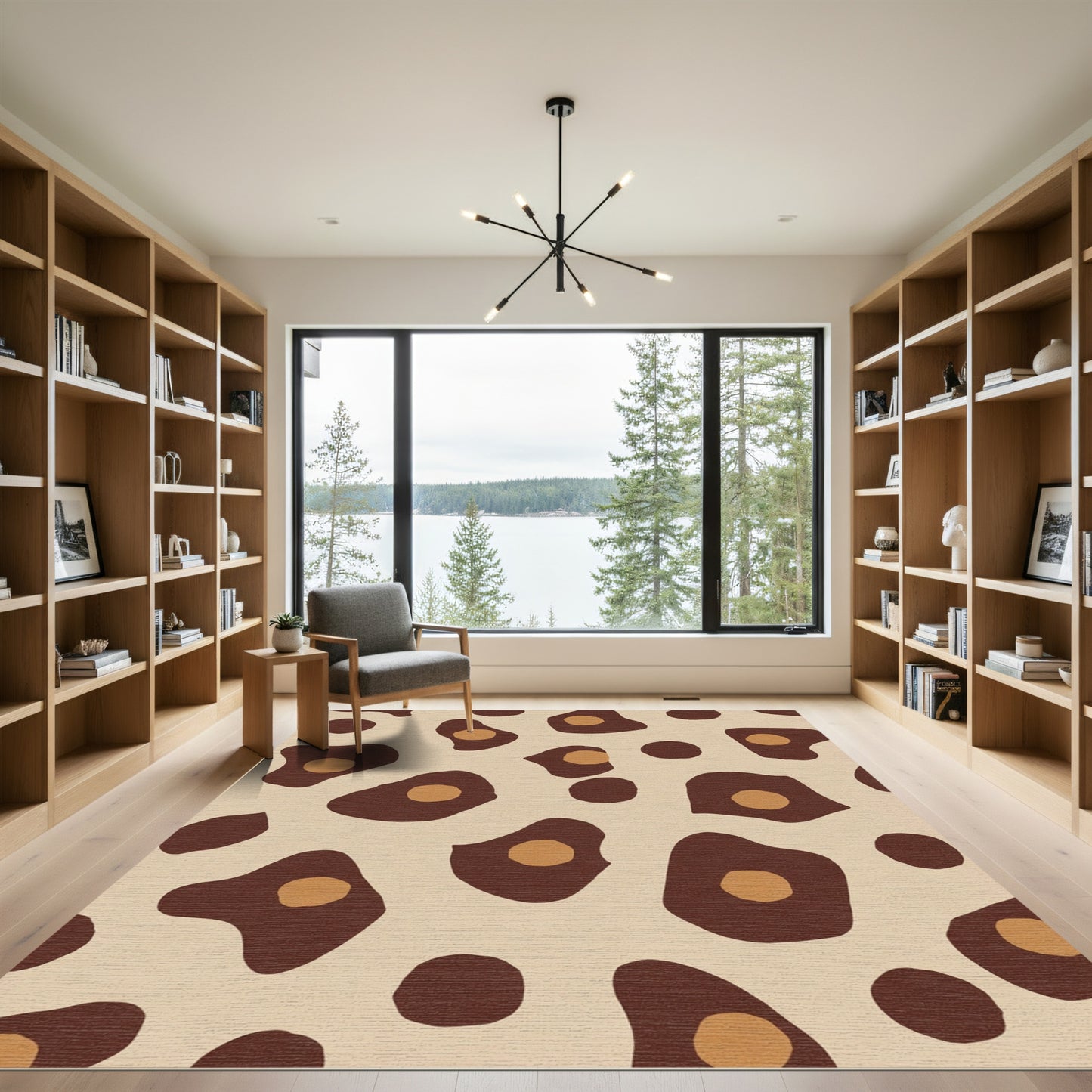 Brown Tan Animal Spots Rug
