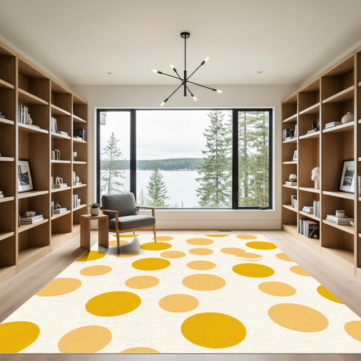 Golden Yellow Polka Dot Collection Rug