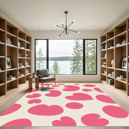 Crimson Heart Polka Dot Field Rug
