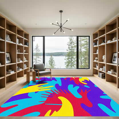 Abstract Vivid Organic Shapes Rug