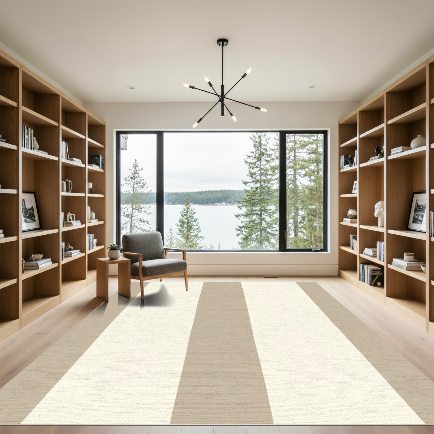 Tuscan Beige Cream Stripe Rug