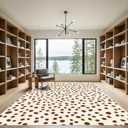 Scattered Speckled Brown Cream Rug