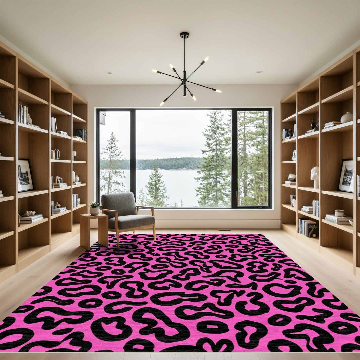 Hot Pink Wild Spots Print Rug
