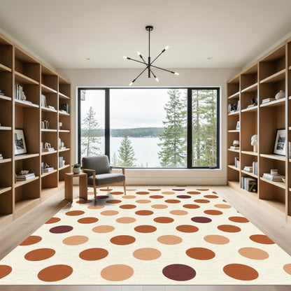 Rich Earth Toned Polka Dot Medley Rug