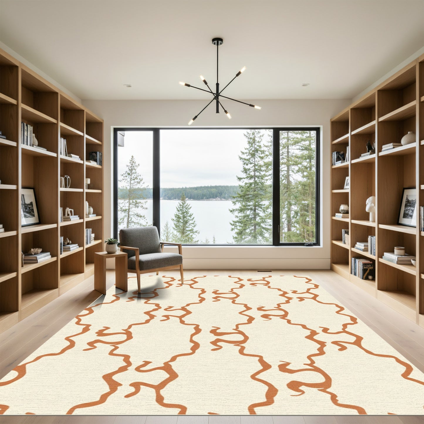 Burnt Orange Organic Lattice Rug