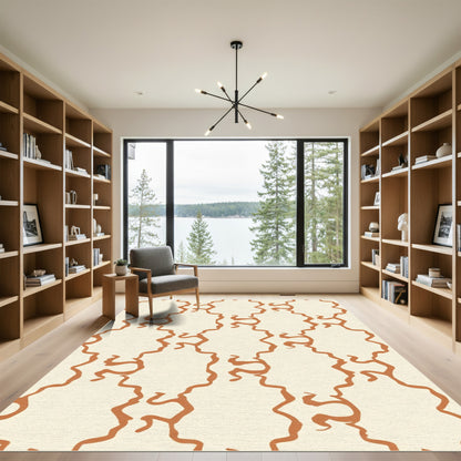 Burnt Orange Organic Lattice Rug
