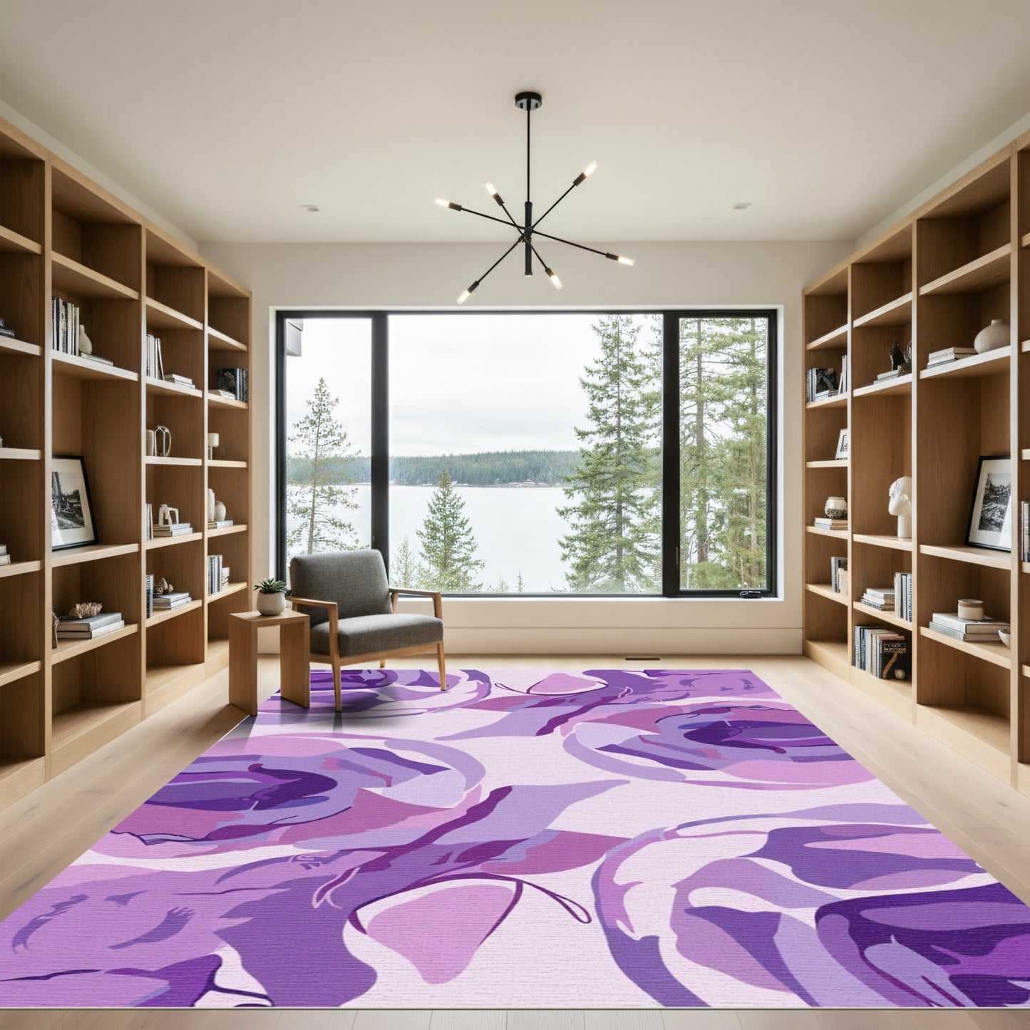 Purple Abstract Swirls Rug