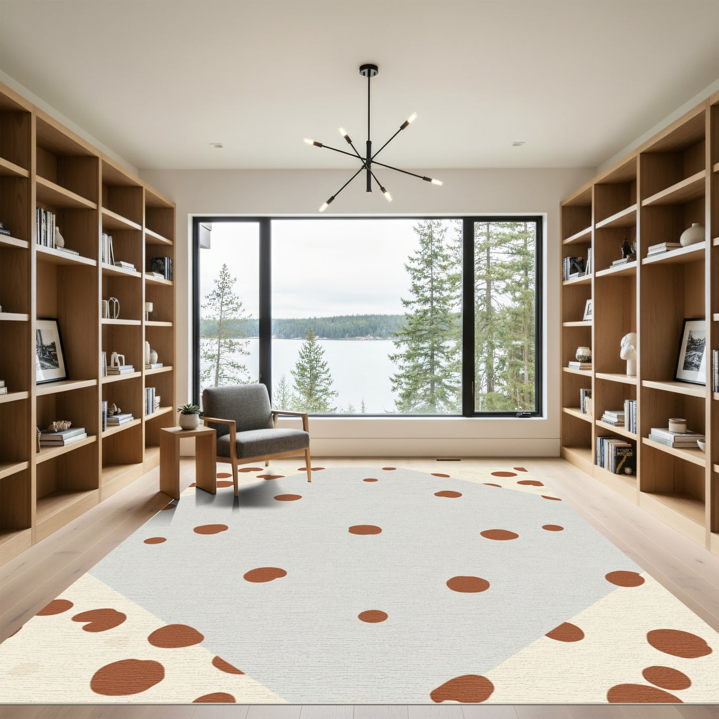 Brown Dot Diamond Cream Rug