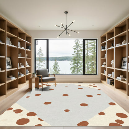 Brown Dot Diamond Cream Rug
