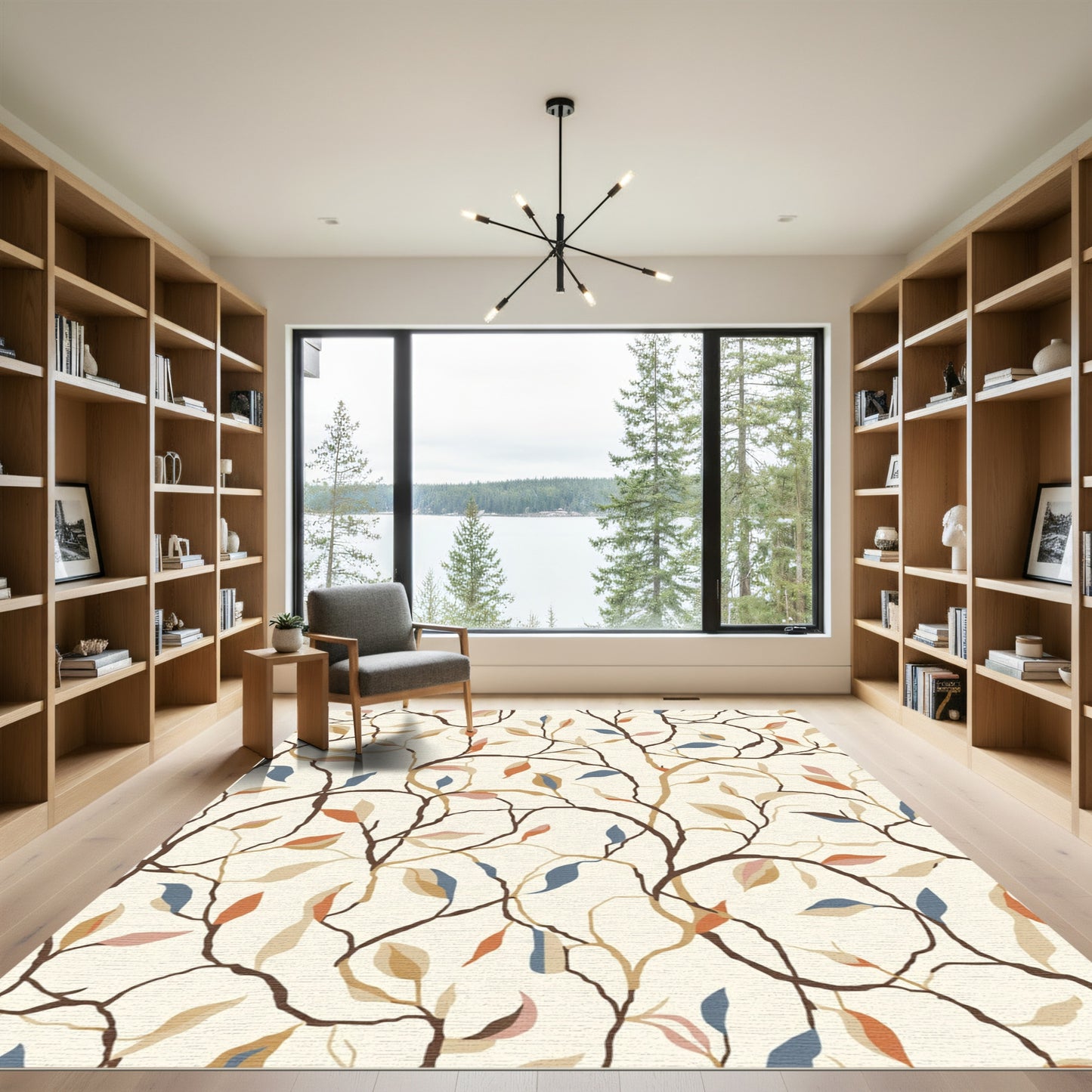 Earthy Tone Autumn Tree Branches Rug