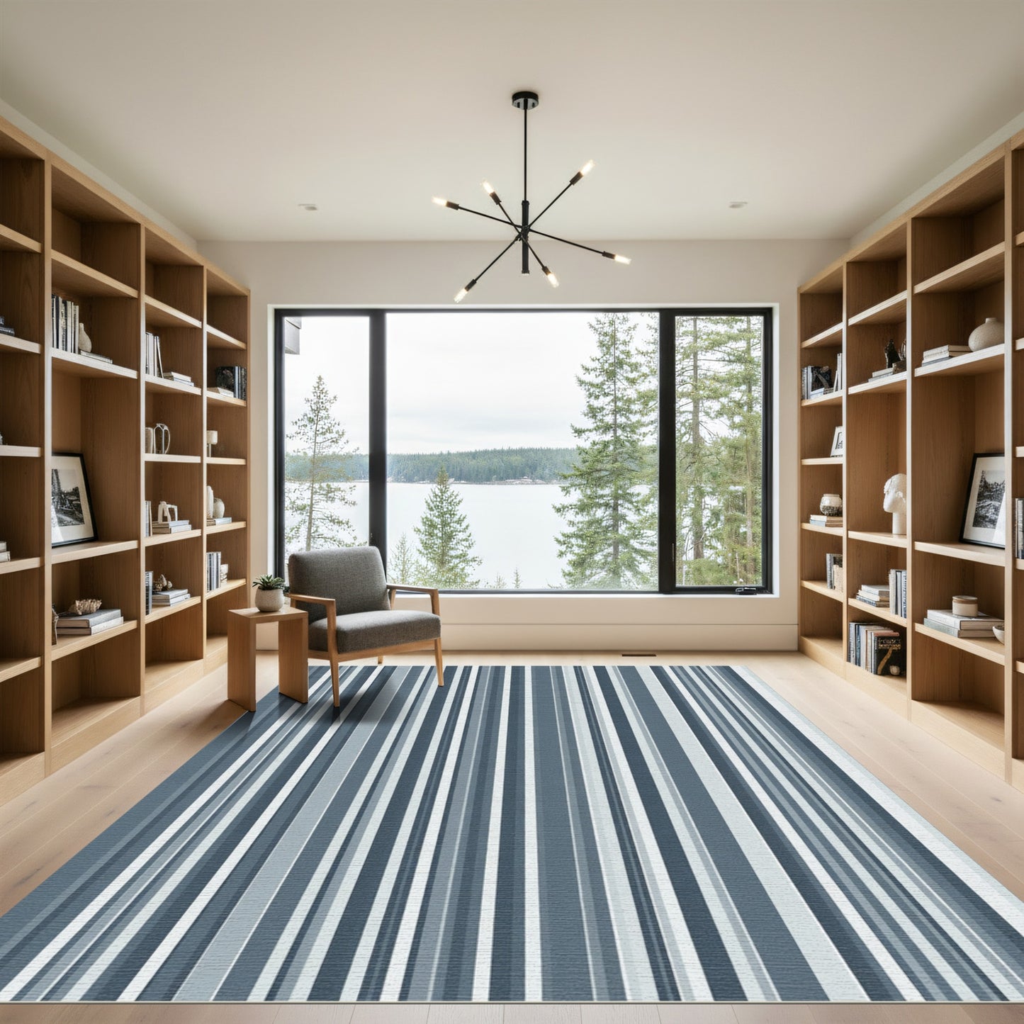 Cool Tones Vertical Stripe Rug