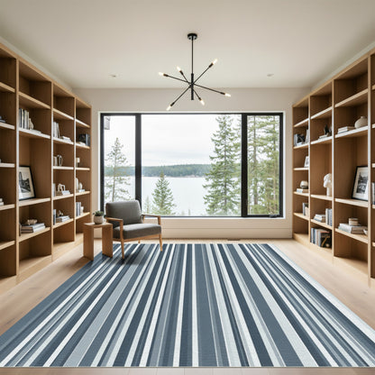 Cool Tones Vertical Stripe Rug