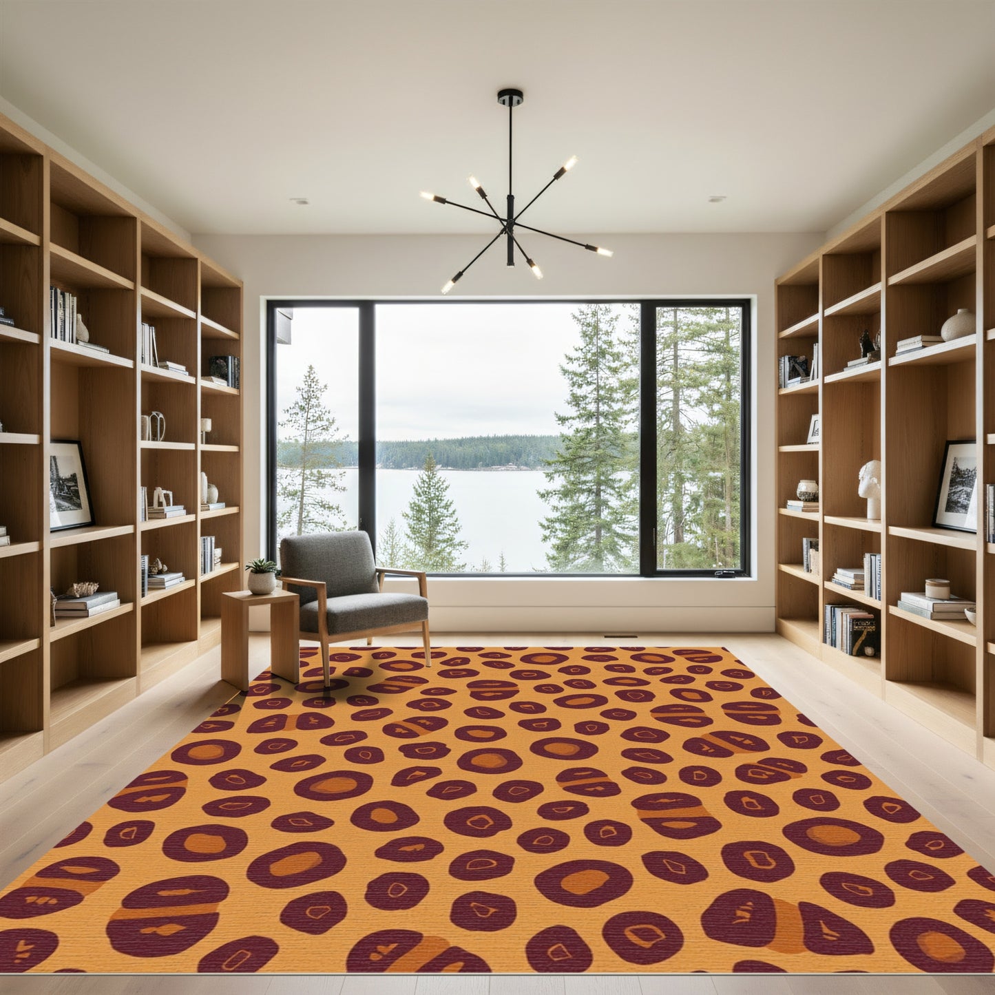 Golden Orange Spotted Spots Rug