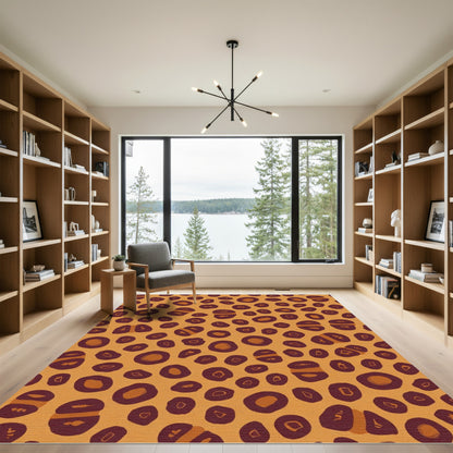 Golden Orange Spotted Spots Rug