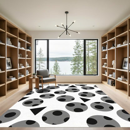 Gray Polka Dot Triangle Scatter Rug
