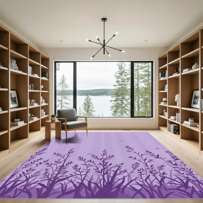 Lavender Vertical Stripes Butterfly Garden Rug