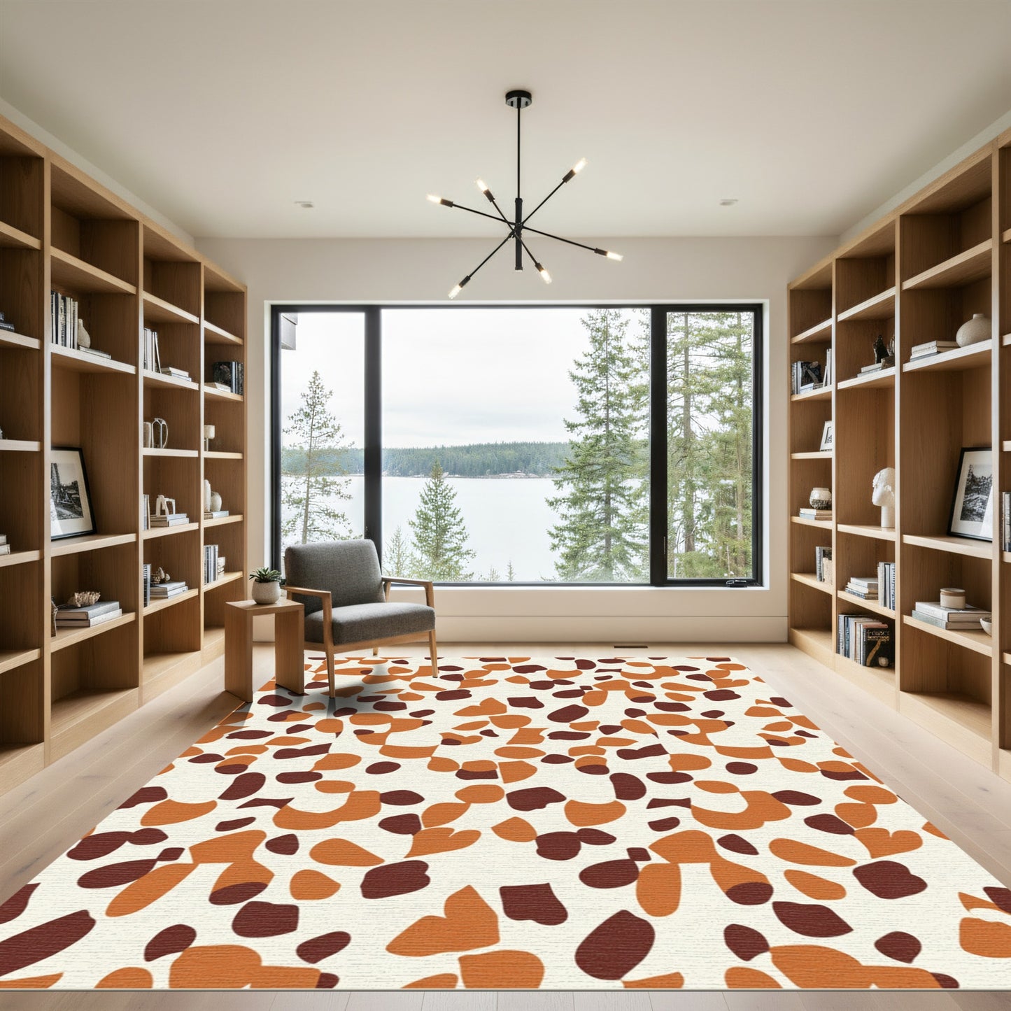 Earthy Terracotta Abstract Scatter Rug
