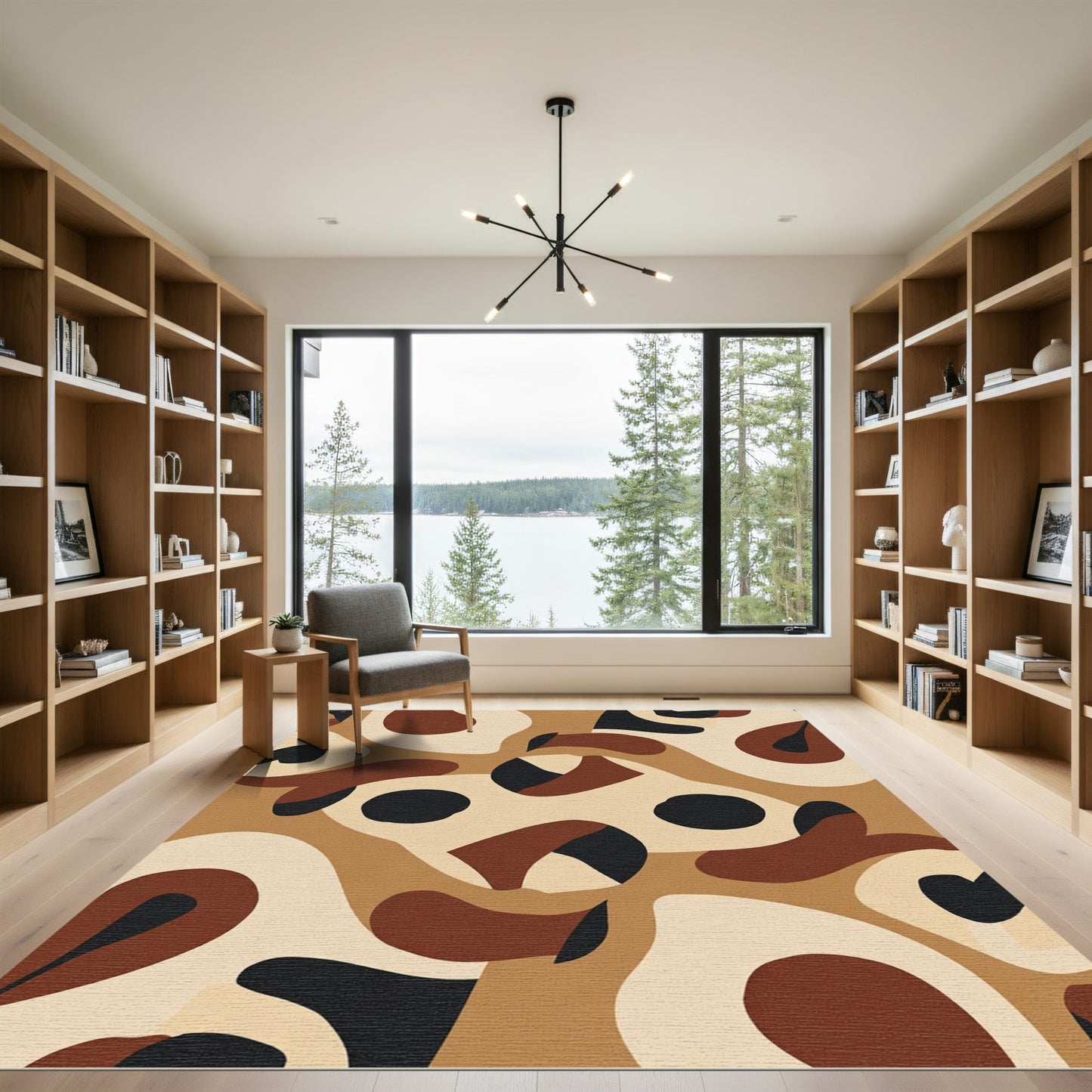 Earthy Abstract Organic Forms Rug