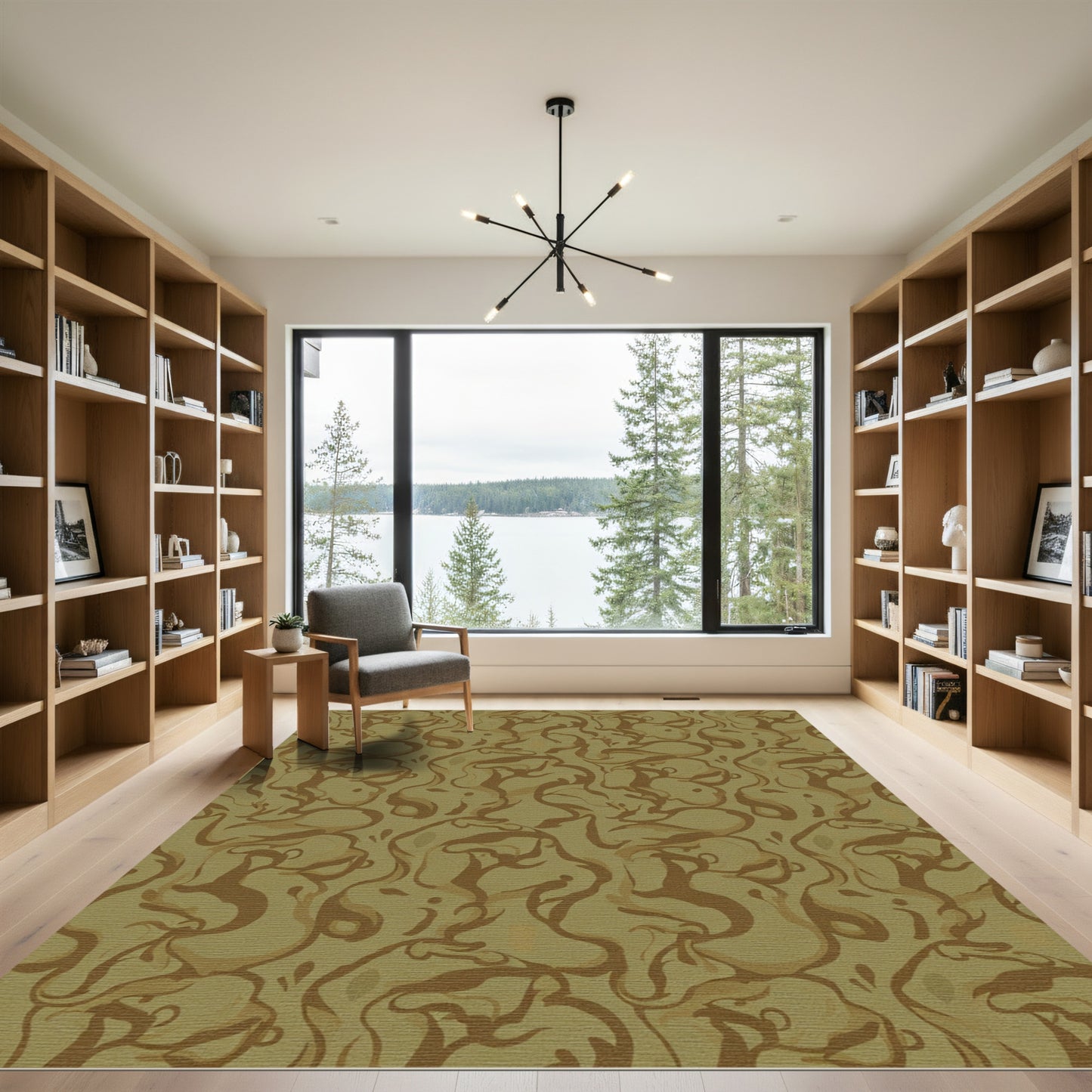 Earthy Tones Abstract Swirl Rug