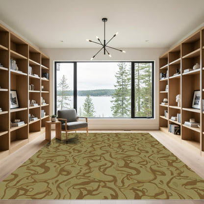 Earthy Tones Abstract Swirl Rug