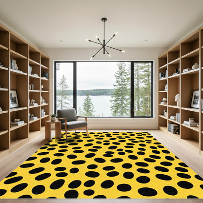 Bold Yellow Black Spots Rug