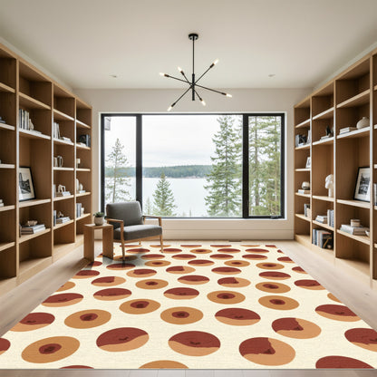 Brown Circles Abstract Repeating Pattern Rug