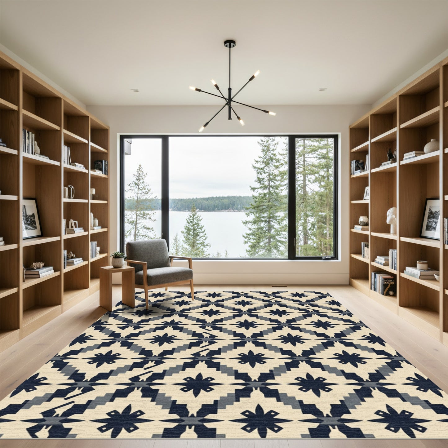 Navajo Diamond Starburst Cream Rug