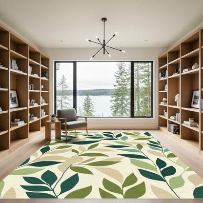 Earthy Autumn Foliage Botanical Arrangement Rug