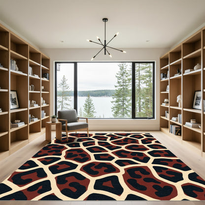 Bold Giraffe Print Ochre Rug