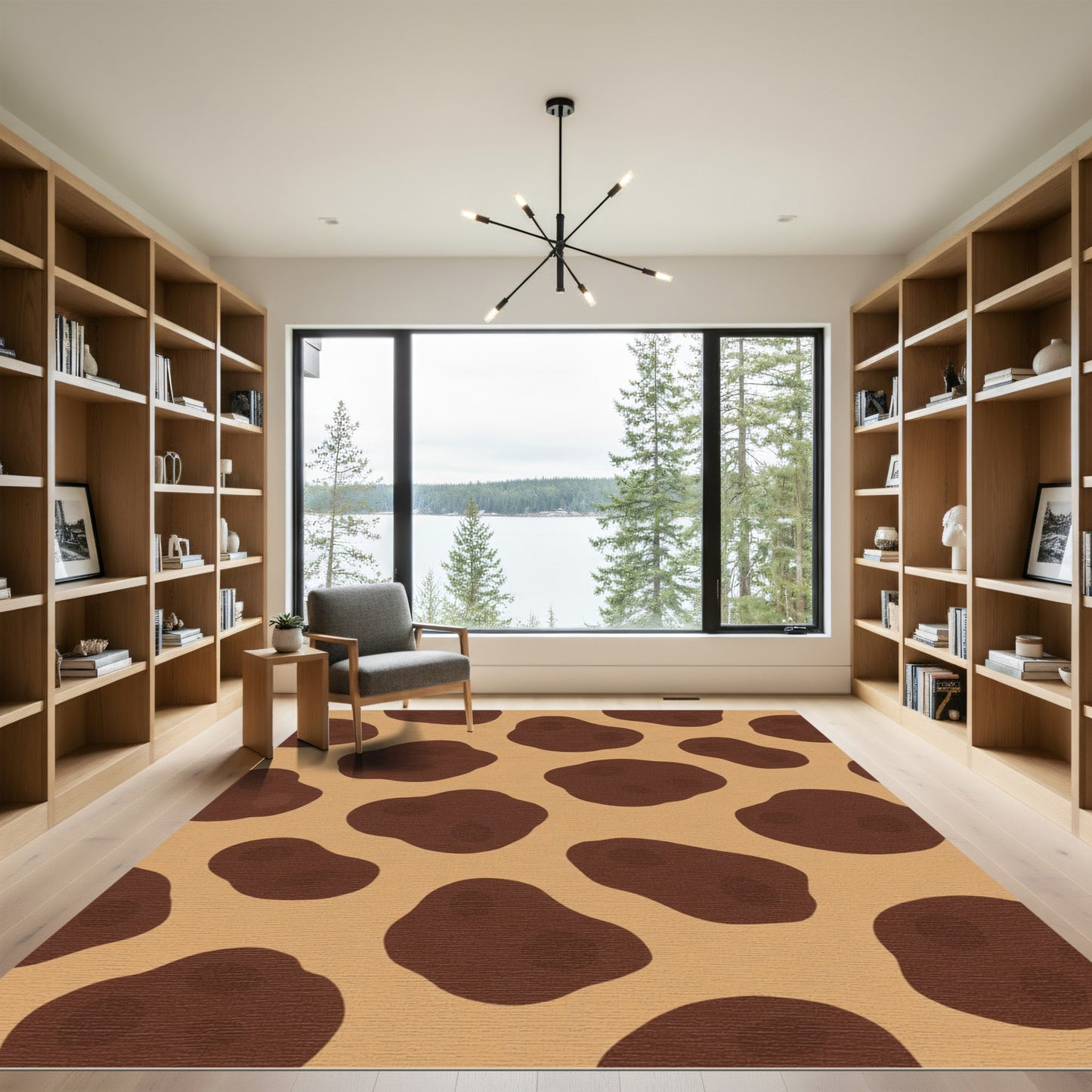 Brown Spotty Organic Composition Rug