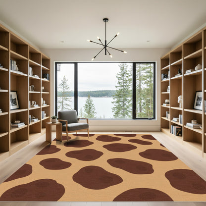 Brown Spotty Organic Composition Rug