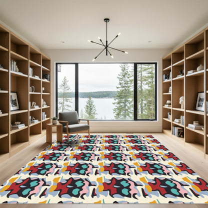 Abstract Organic Shapes Repeating Arrangement Rug