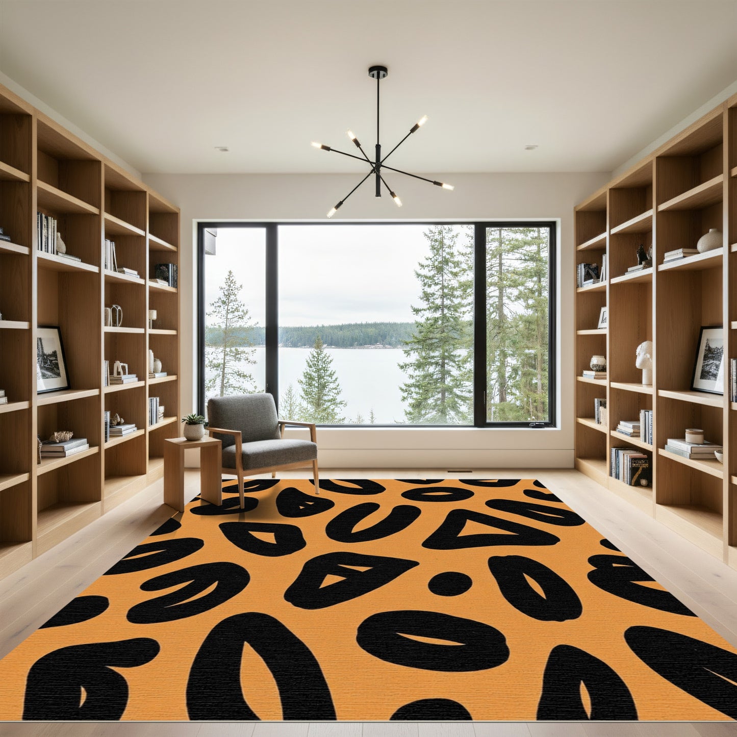 Bold Orange Abstract Spots Rug