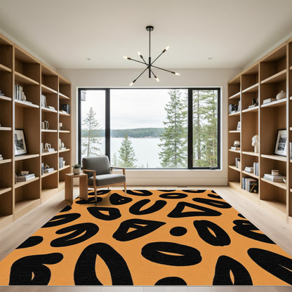 Bold Orange Abstract Spots Rug