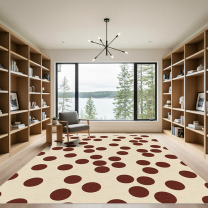 Dark Brown Dots On Cream Rug