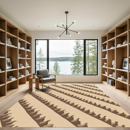 Earthy Diagonal Wavy Stripes Rug