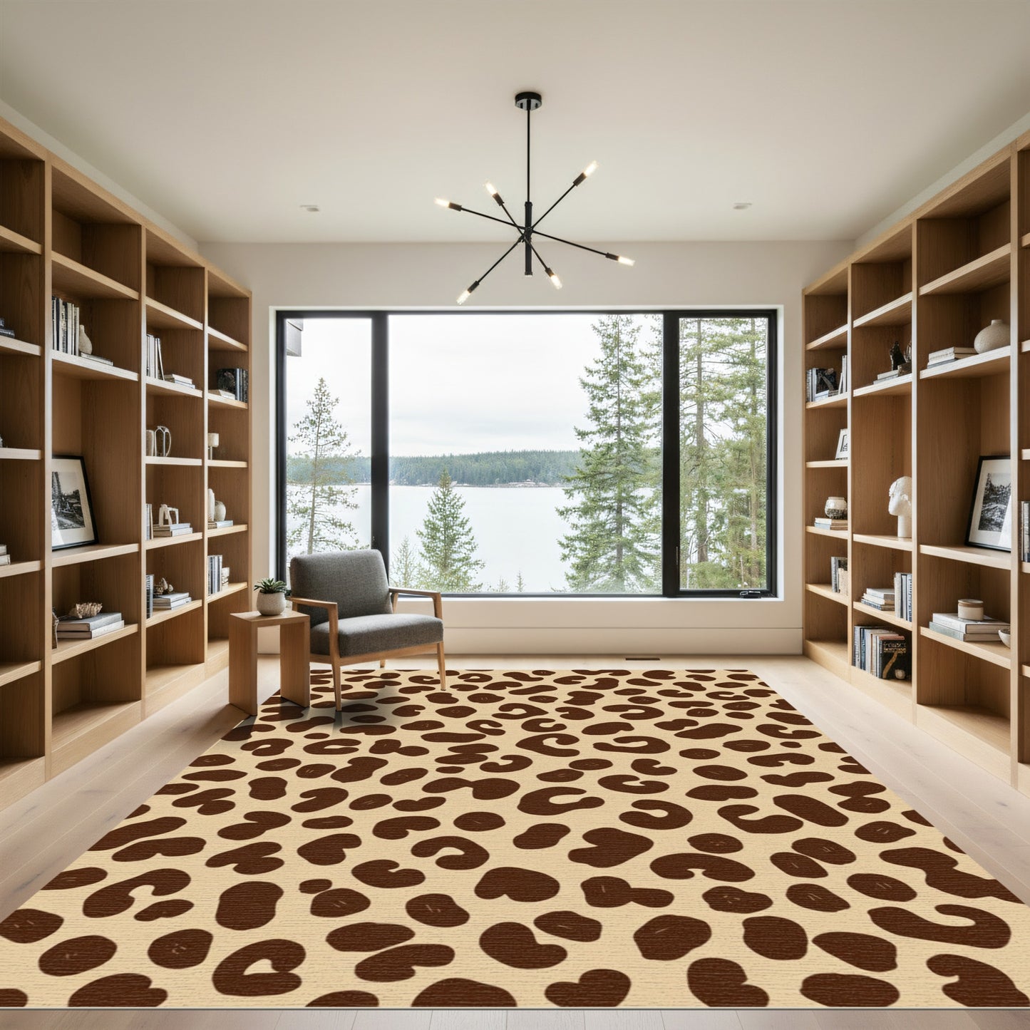 Brown Leopard Spot All Over Rug