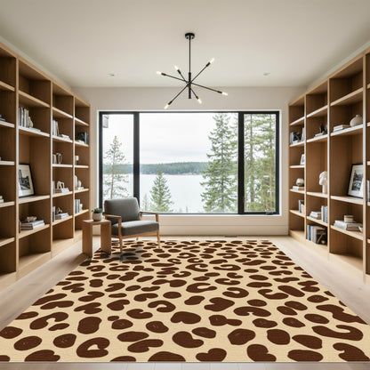 Brown Leopard Spot All Over Rug